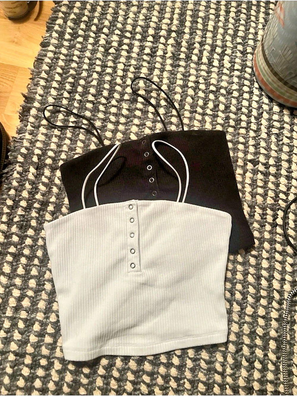 Aeropostale Seriously Soft Bungee Cami Set White & Black XS Like New
